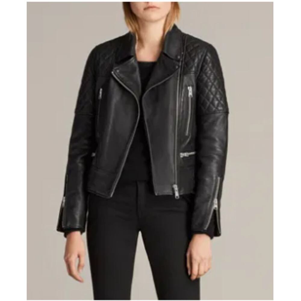 ALLSAINTS Esher Leather Biker Jacket Size 2